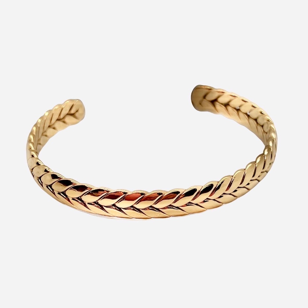 Stackable Braided Cuff Gold Plated